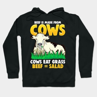 Funny Cows Equal Salad Diet Joke Hoodie